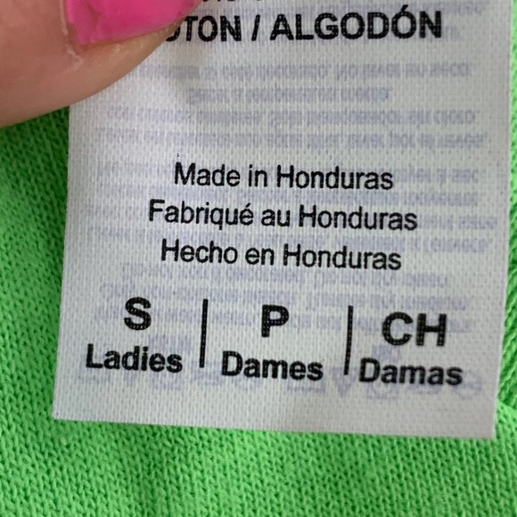 Gildan Heavy Cotton Neon Green Graphic T-Shirt Small V-Neck "Relaxin in the Sun - Picture 12 of 13